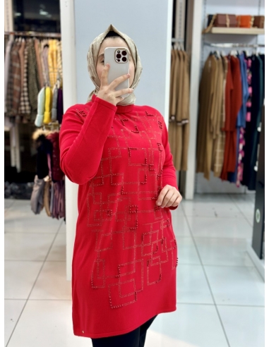 N Prive Triko Tunik 34034 kırmızı