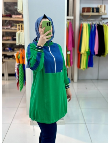 Berelance Tencel Detaylı Tunik 1062 yeşil